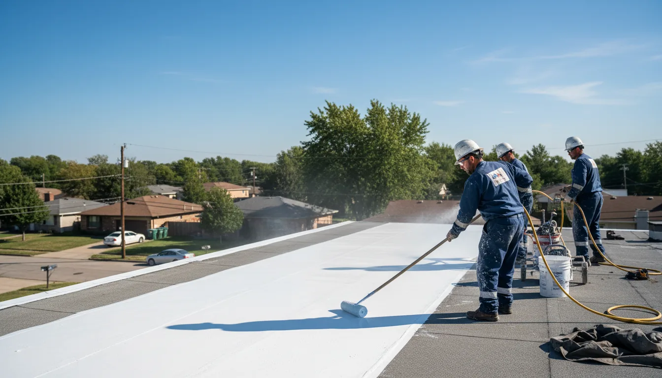 Commercial roof coating in Emden, IL near me